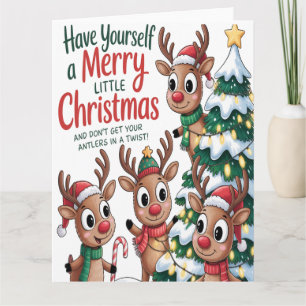 Christmas Reindeer Antlers Twist Card