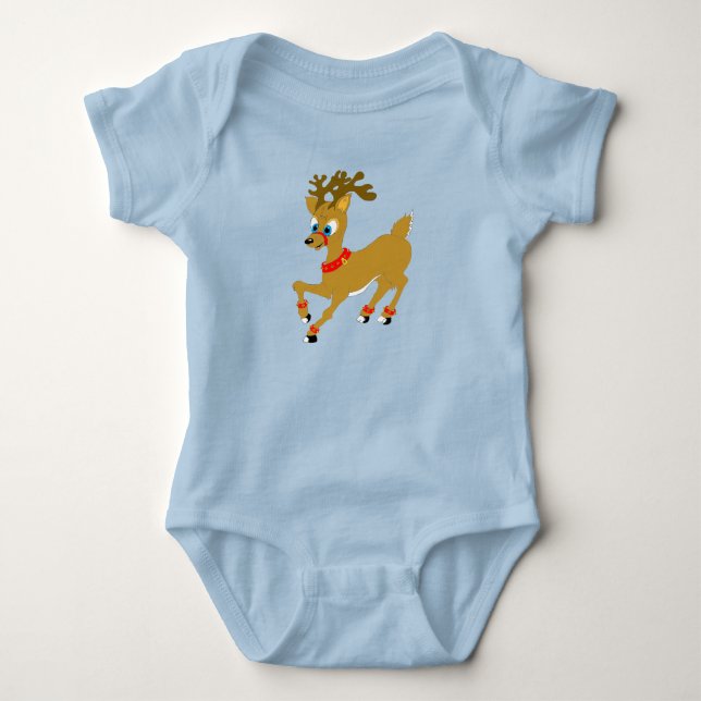 Christmas Reindeer Baby Bodysuit (Front)