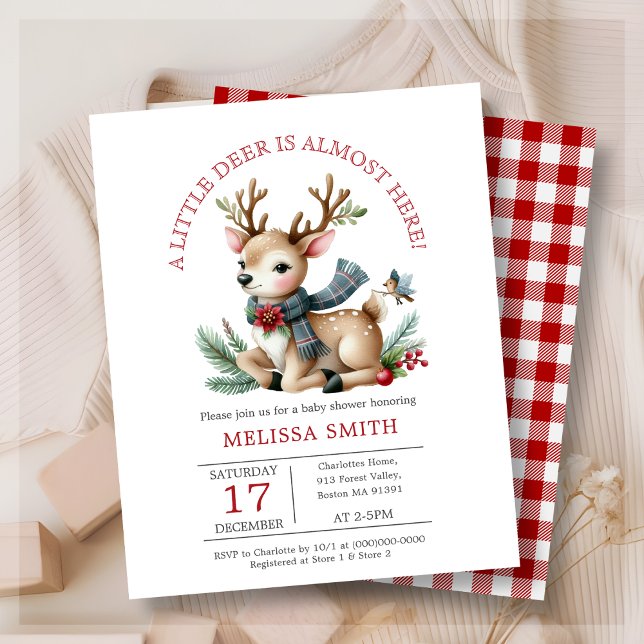 Christmas Reindeer Baby Shower Budget Invitation (Creator Uploaded)