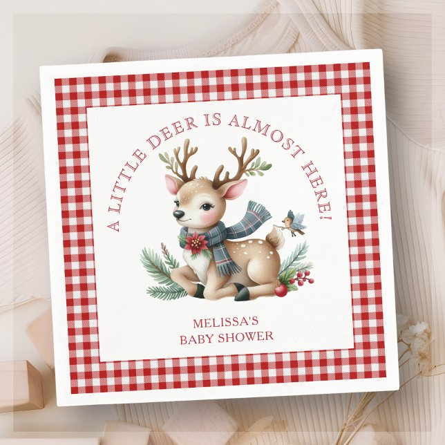 Christmas Reindeer Baby Shower  Napkin (Creator Uploaded)