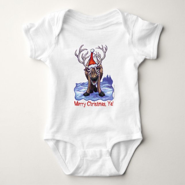 Christmas Reindeer Baby Tee (Front)
