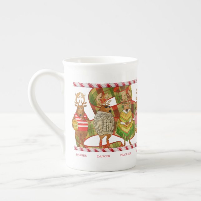 CHRISTMAS REINDEER Bone China Mug (Left)
