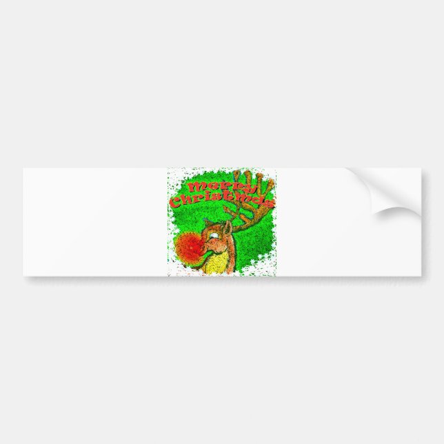 Christmas Reindeer Bumper Sticker (Front)