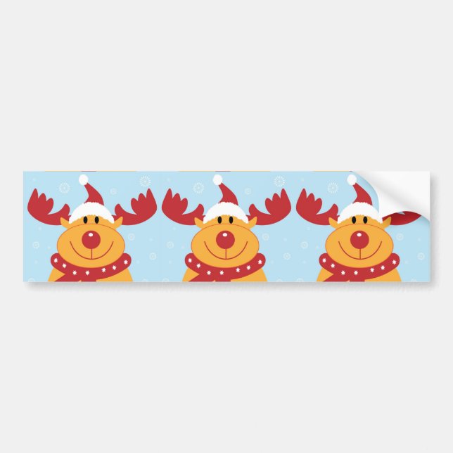 Christmas Reindeer Bumper Sticker (Front)