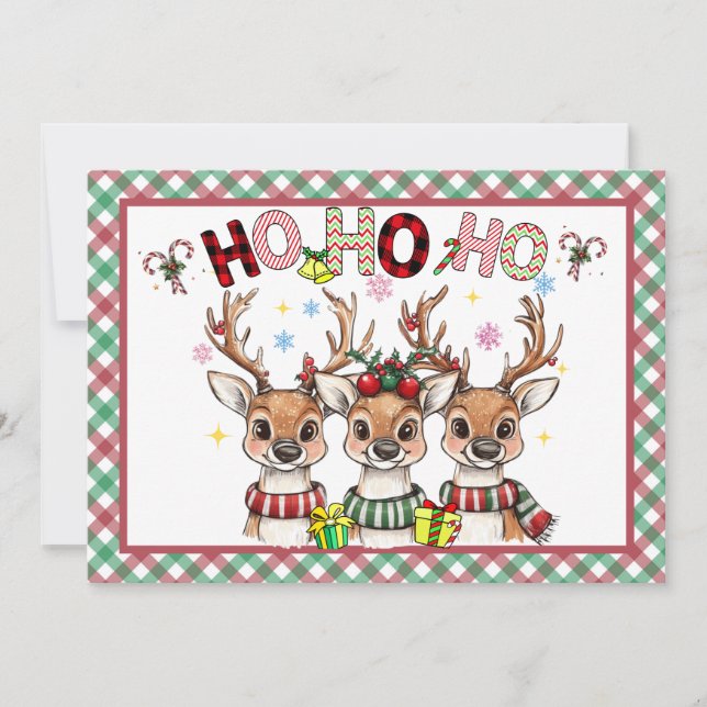 Christmas Reindeer Card From Santa (Front)