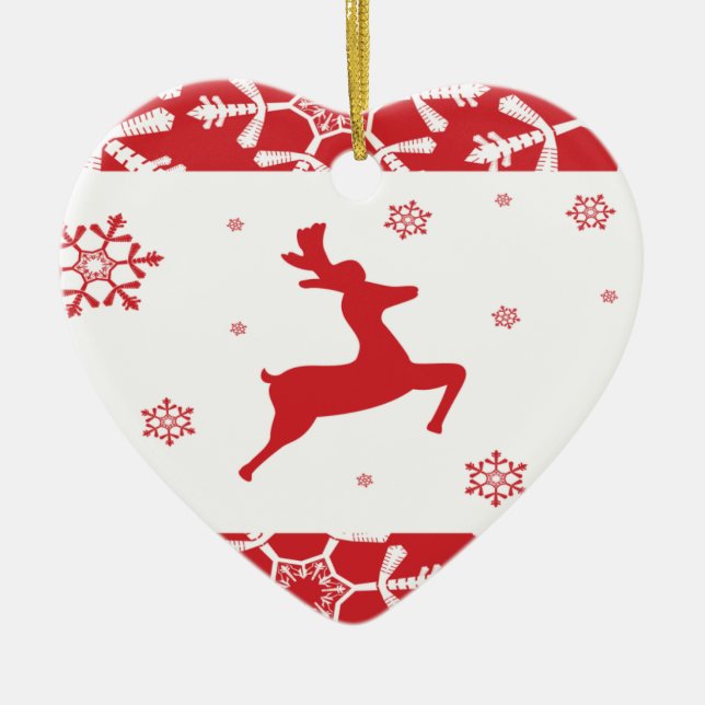 Christmas Reindeer Ceramic Tree Decoration (Front)