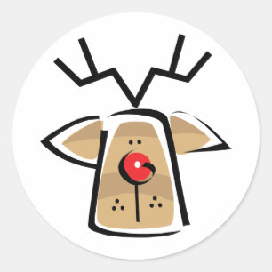 Christmas Reindeer Classic Round Sticker