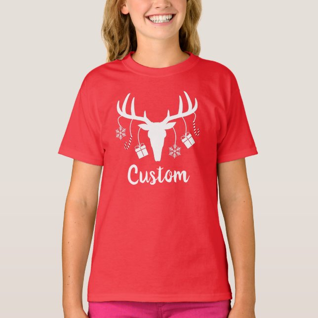Christmas Reindeer Custom T-Shirt (Front)