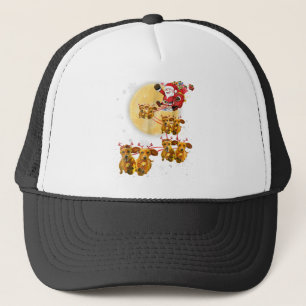 Christmas Reindeer Dachshund Dog Shirts Funny Trucker Hat