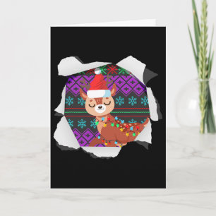 Christmas Reindeer Design Ugly Chrismas  Card