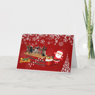Christmas Reindeer Dogs Greeting Card