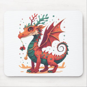 Christmas Reindeer Dragon Abstract Stylish Cartoon Mouse Pad