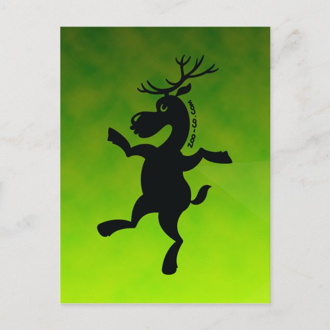 Christmas Reindeer Exercising Holiday Postcard (Front)