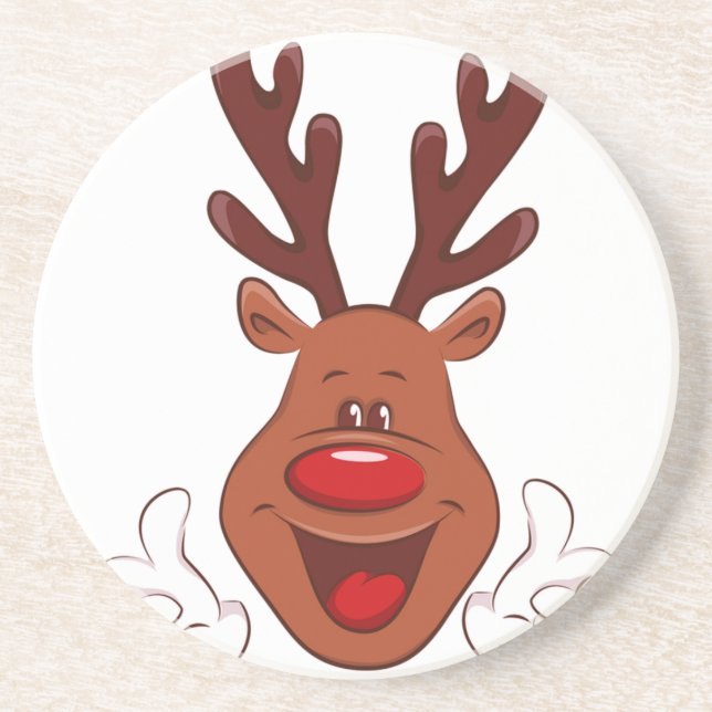 Christmas Reindeer face Coaster (Front)
