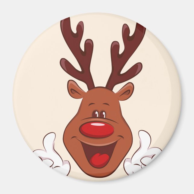 Christmas Reindeer face Magnet (Front)
