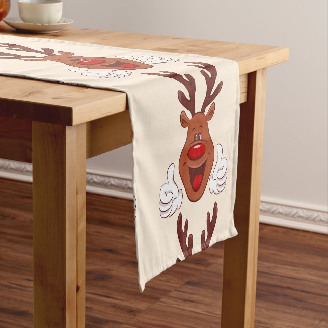 Christmas Reindeer face Short Table Runner (In Situ)