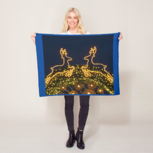 Christmas reindeer fleece blanket