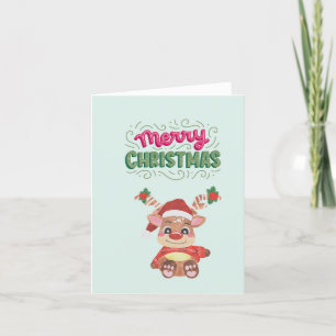 Christmas Reindeer Folded Card