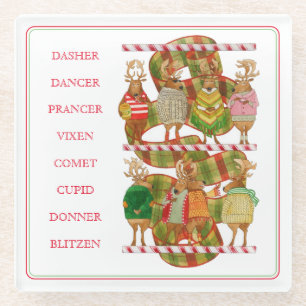 CHRISTMAS REINDEER Glass Coaster