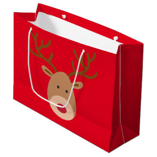 Christmas Reindeer Glossy Gift Bag