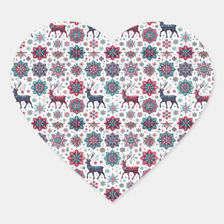 Christmas Reindeer Heart Sticker 
