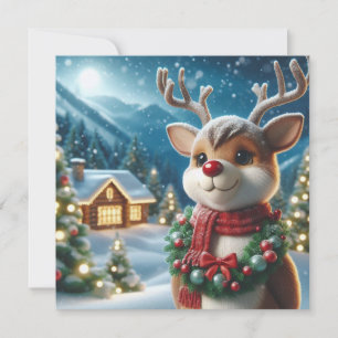 Christmas Reindeer Holiday Card
