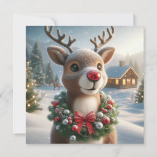 Christmas Reindeer Holiday Card