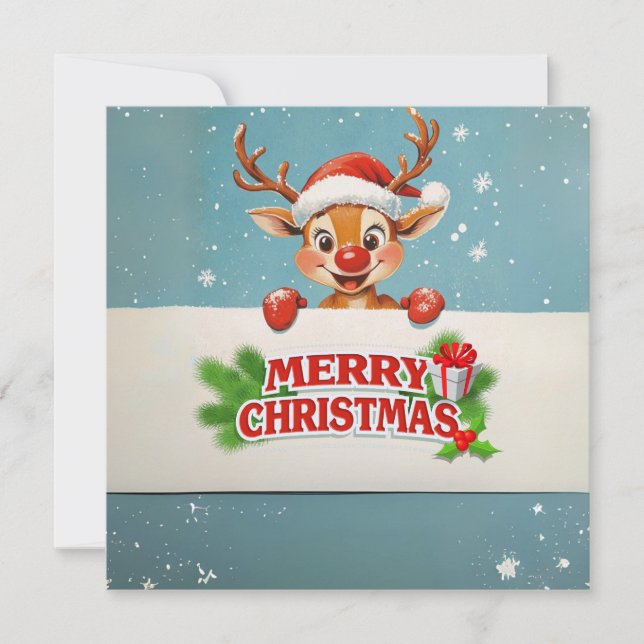 Christmas Reindeer holiday card (Front)