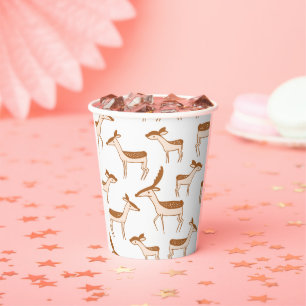 Christmas reindeer Holiday Design caribou Paper Cups
