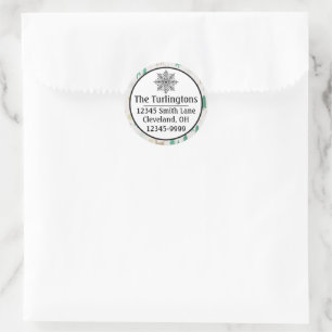 Christmas Reindeer in the Evergreen Winter Forest Classic Round Sticker