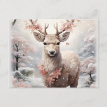 Christmas Reindeer In The Forest