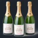Christmas Reindeer Jingle & Mingle Personalised<br><div class="desc">Christmas Reindeer Jingle & Mingle Festive Party Personalised Name Sparkling Wine Labels Stickers features festive reindeer with pink bows and floral accents with the text "Let's Jingle & Mingle" in modern pink calligraphy script typography with your personalised name. Perfect personalised gift for Christmas and the holidays for family and friends....</div>