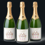 Christmas Reindeer Jingle & Mingle Personalised Sparkling Wine Label<br><div class="desc">Christmas Reindeer Jingle & Mingle Festive Party Personalised Name Sparkling Wine Labels Stickers features festive reindeer with pink bows and floral accents with the text "Let's Jingle & Mingle" in modern gold calligraphy script typography with your personalised name. Perfect personalised gift for Christmas and the holidays for family and friends....</div>