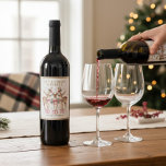 Christmas Reindeer Jingle & Mingle Personalised Wine Label<br><div class="desc">Christmas Reindeer Jingle & Mingle Festive Party Personalised Name Wine Labels Stickers features festive reindeer with pink bows and floral accents with the text "Let's Jingle & Mingle" in modern gold calligraphy script typography with your personalised name. Perfect personalised gift for Christmas and the holidays for family and friends. Designed...</div>