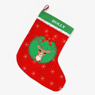 Christmas Reindeer Large Christmas Stocking