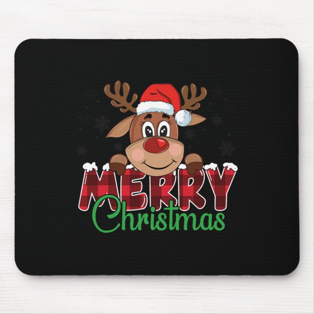 Christmas Reindeer Men Women Family Matching Reind Mouse Pad (Front)