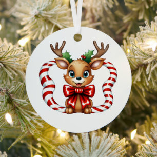 Christmas Reindeer Metal Tree Decoration