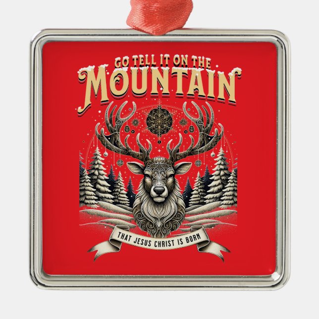 Christmas Reindeer Metal Tree Decoration (Front)