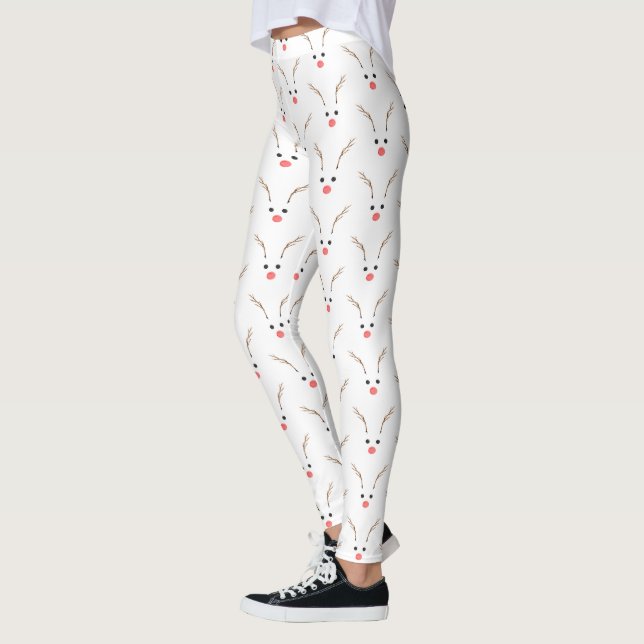 Christmas Reindeer minimal leggings (Left)