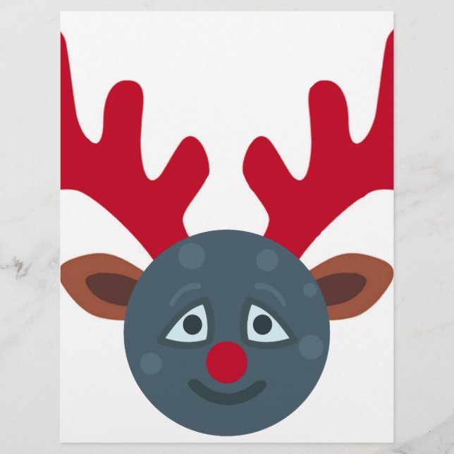 christmas reindeer moon emoji (Front)