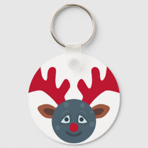 christmas reindeer moon emoji key ring