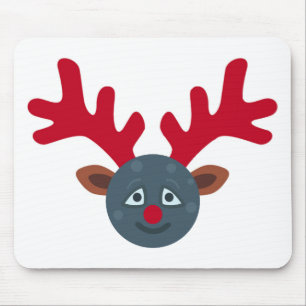 christmas reindeer moon emoji mouse pad