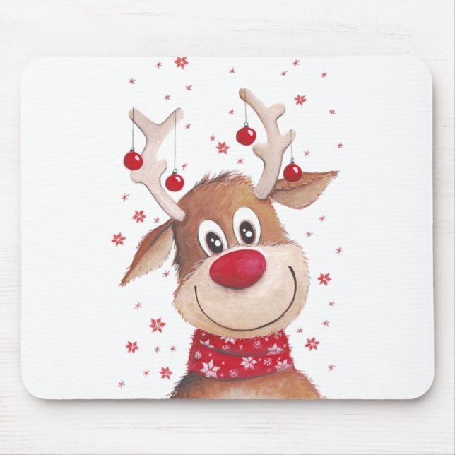 Christmas reindeer mouse pad (Front)