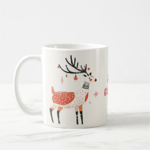 Christmas Reindeer Mug Nordic Holiday Design