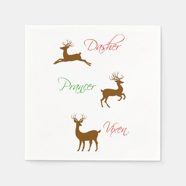 Christmas Reindeer Napkin (Front)