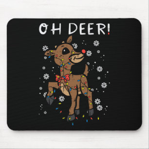 Christmas Reindeer Oh Deer Cute Xmas Boys Girls Ki Mouse Pad