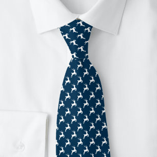 Christmas Reindeer on Blue Tie