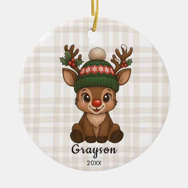 Christmas Reindeer Ornament (Front)
