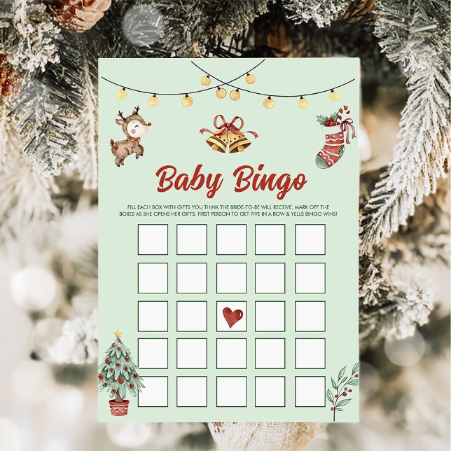 Christmas Reindeer Party  Baby Bingo Games Card (Creator Uploaded)