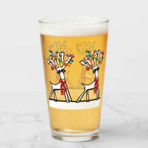Christmas reindeer party glass